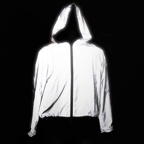 Reflective hooded bomber jacket in 